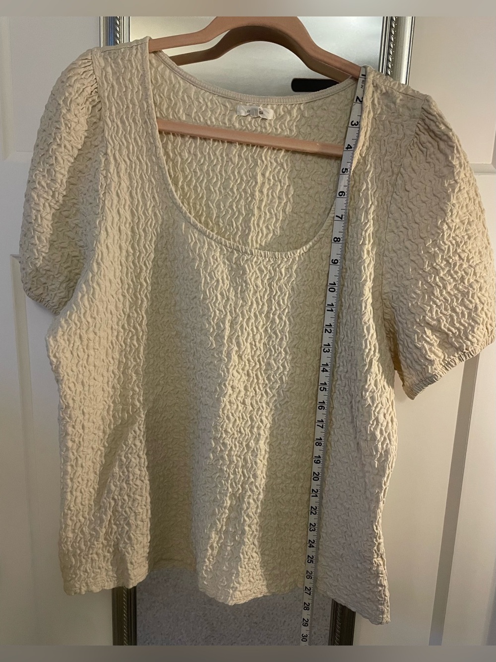 Maurices Cream Textured Scoop Neck Women's Top